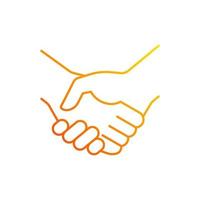 Handshake gradient linear vector icon