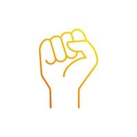 Clenched fist gradient linear vector icon