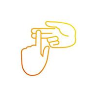 Counting on fingers gradient linear vector icon