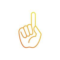 One finger pointing gradient linear vector icon