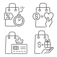 Special gift and reward buyers linear icons set for dark and light mode vector