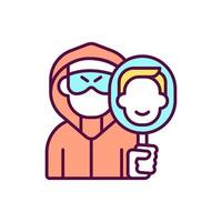 Robber identity change RGB color icon vector