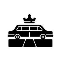 Limousine service black glyph icon vector