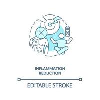 Inflammation reduction blue concept icon vector