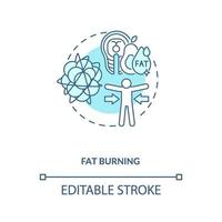 Fat burning blue concept icon vector
