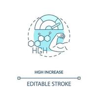 HGH increase blue concept icon vector