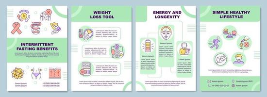 Intermittent fasting benefits brochure template vector