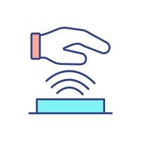 Biometric handscanner RGB color icon vector