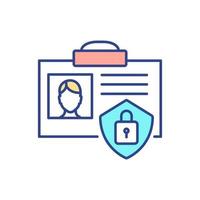 Personal data protection RGB color icon vector