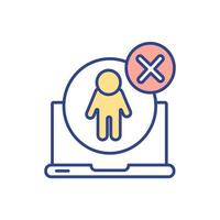 Unauthorized computer access RGB color icon vector