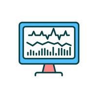 icono de color rgb de neurofeedback vector