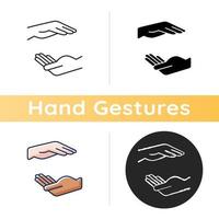 Two hands holding something icon vector