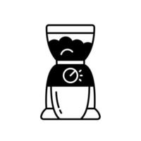 Coffee grinder black linear icon vector