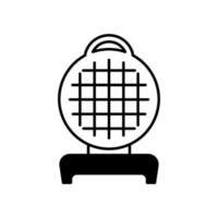 Waffle maker black linear icon vector