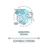 Amblyopia testing concept icon vector