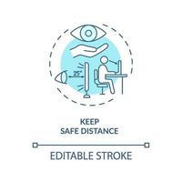 Keep safe distance concept icon vector