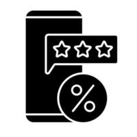 Review for discount black glyph icon vector