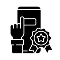 In-app perks black glyph icon vector