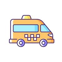 Shuttle buses RGB color icon vector