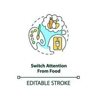 Switch attention from food concept icon vector