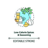 Low calorie spices and seasoning concept icon vector