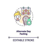Alternate day fasting concept icon vector