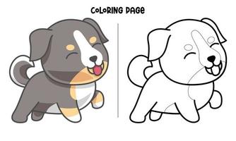 Playful Bernese Puppy Coloring Page vector