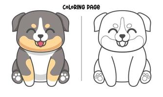 Cute Bernese Puppy Coloring Page vector
