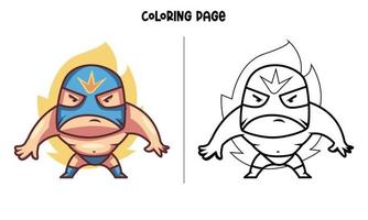 The Blue Mask Wrestler Coloring Page vector