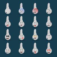 Set of mascot keys with expressions vector