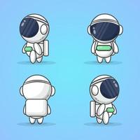 Vector illustration of cute astronauts