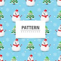 Christmas snowman seamless pattern vector