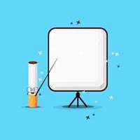 Cute cigarette mascot becomes a teacher vector