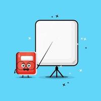 Cute notebook mascot becomes a teacher vector