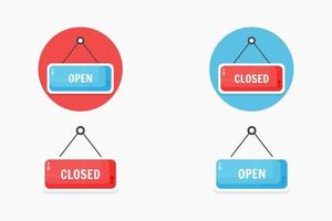 Open and closed sign vector