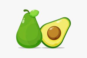 Avocado and avocado slices vector