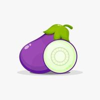 Eggplant and eggplant slices vector