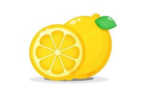 Lemon and lemon wedges vector