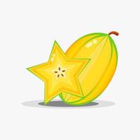 Star fruit and star fruit slices vector