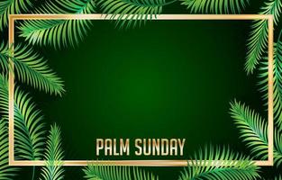 Palm Sunday With Gold Frame Background vector