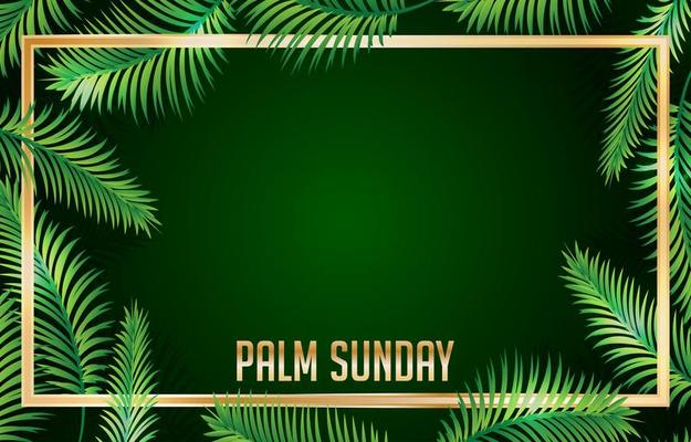 Palm Sunday With Gold Frame Background
