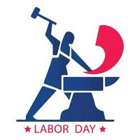 Flat labor day design vector