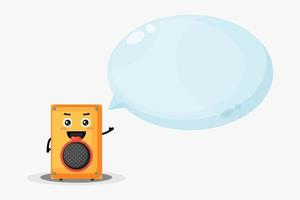 Cute speaker mascot with bubble speech vector