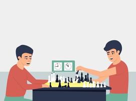 Two people plays chess online Royalty Free Vector Image