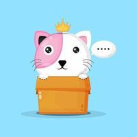 Cute cat in the box vector