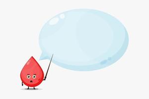 Cute blood mascot with bubble speech vector