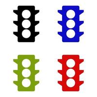 Set Of Traffic Light On White Background vector