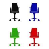Office Chair Set On White Background vector