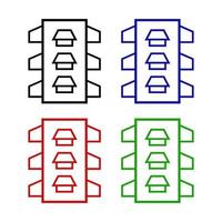 Set Of Traffic Light On White Background vector