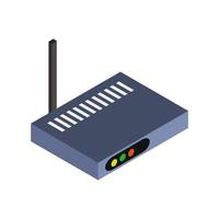 Isometric Router Set On White Background vector